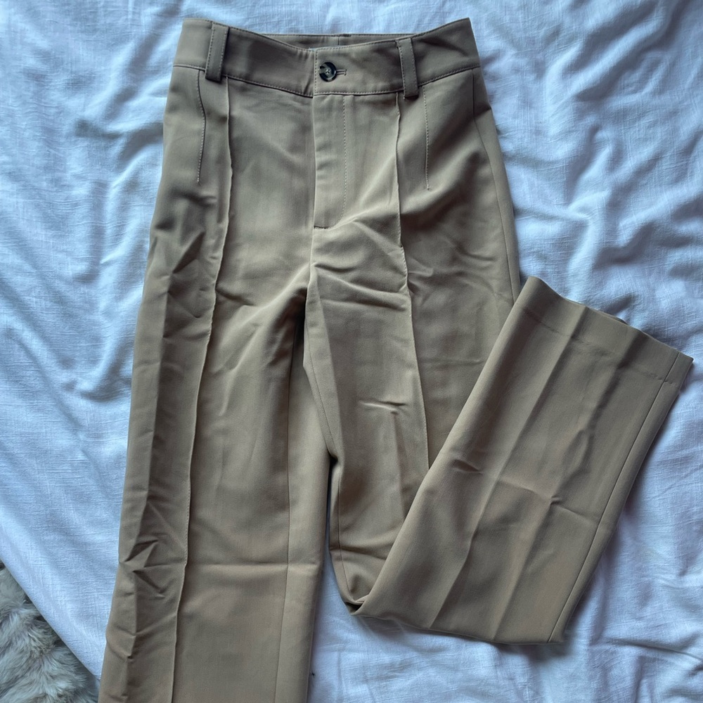 Zara tan seamed trousers size S